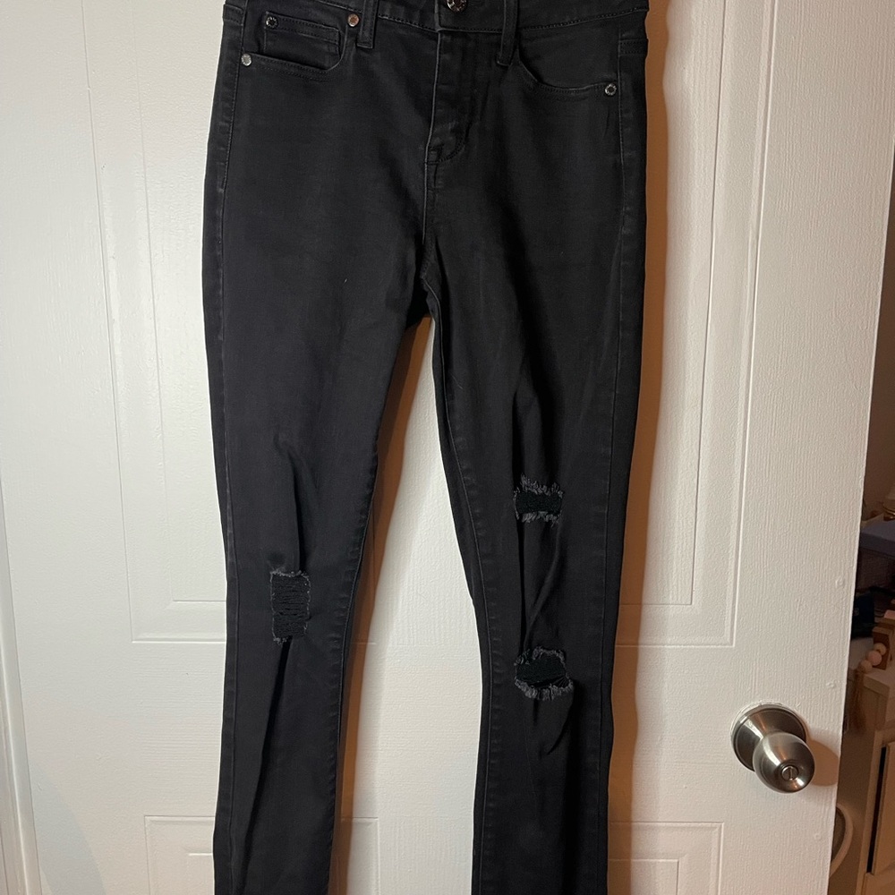 Guess Black Skinny Distressed Jeans